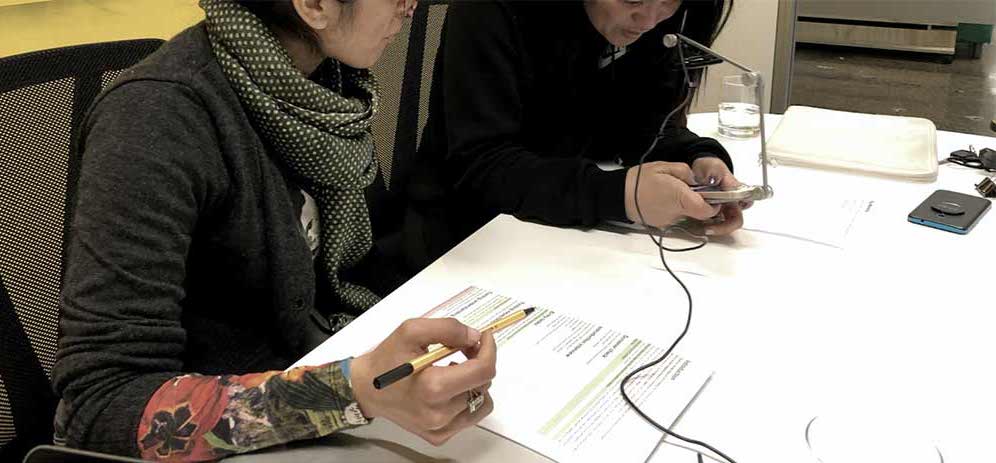 Woman conducting a usability test